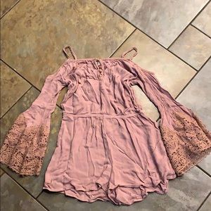 Charlotte Russe Womens M Pink Romper w/ detailing